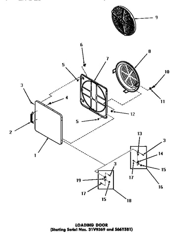 Loading door (starting serial numbers 31v9369 and s66y581)