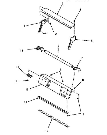 Control hood top, ends, panel support plate