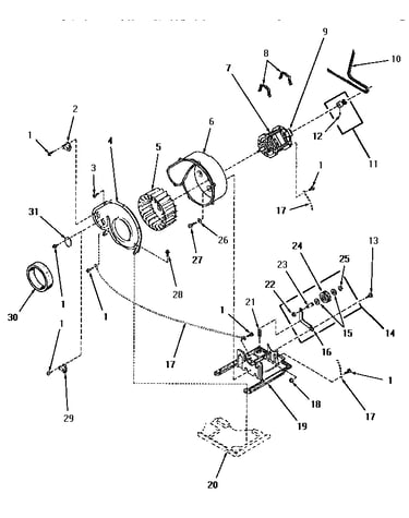 Motor, exhaust fan & belt