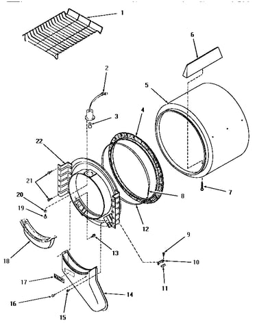 Front bulkhead, air duct, felt seal & cylinder