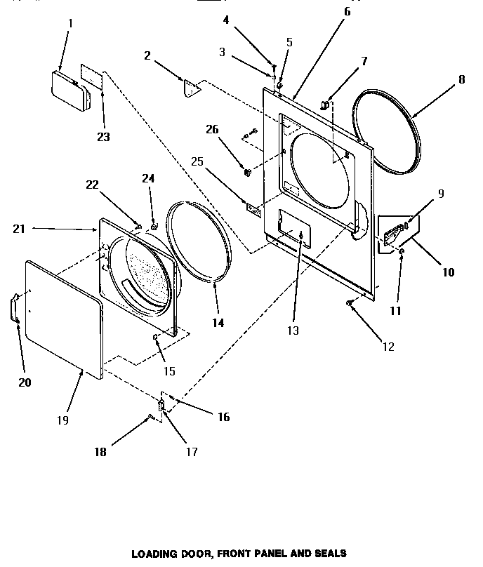 LOADING DOOR, FRONT PANEL & SEALS