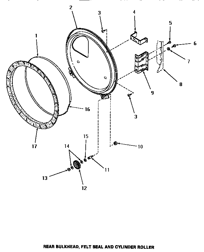 REAR BULKHEAD, FELT SEAL & CYLINDER ROLLER