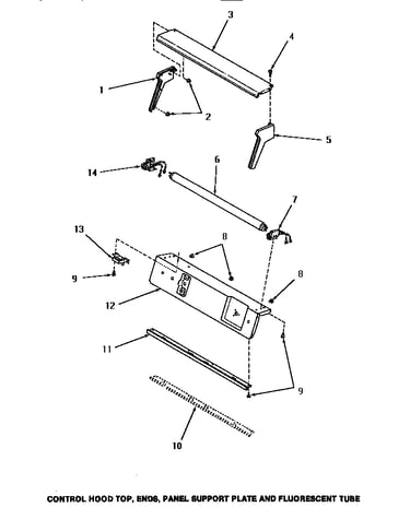 Control hood top, ends, panel support plate