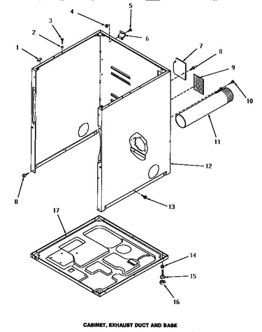 Cabinet, exhaust duct & base