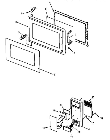 Door and control panel assembly