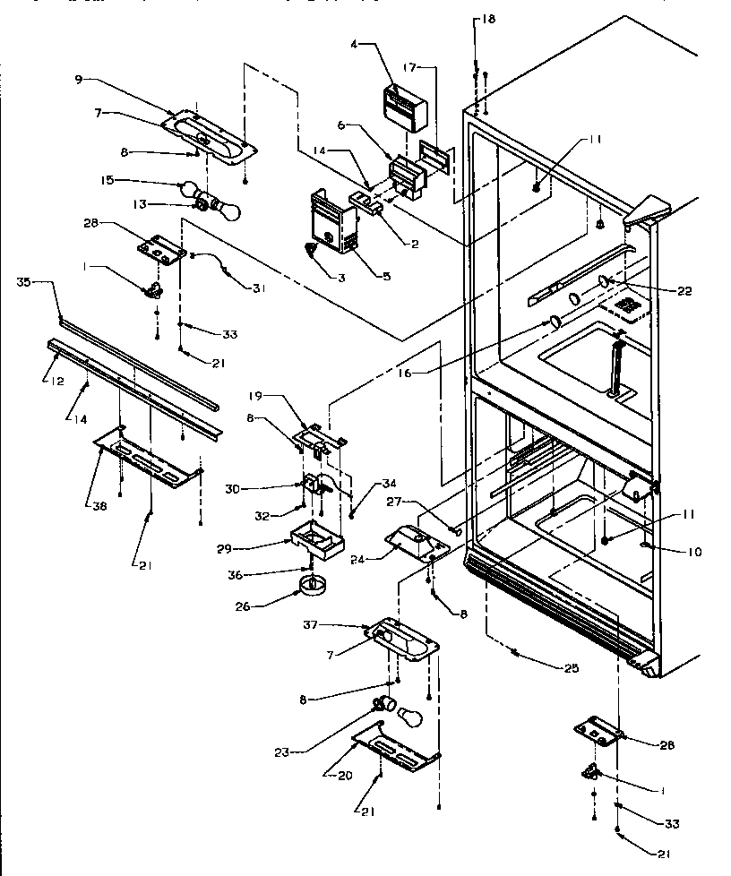Refrigerator/freezer control switches