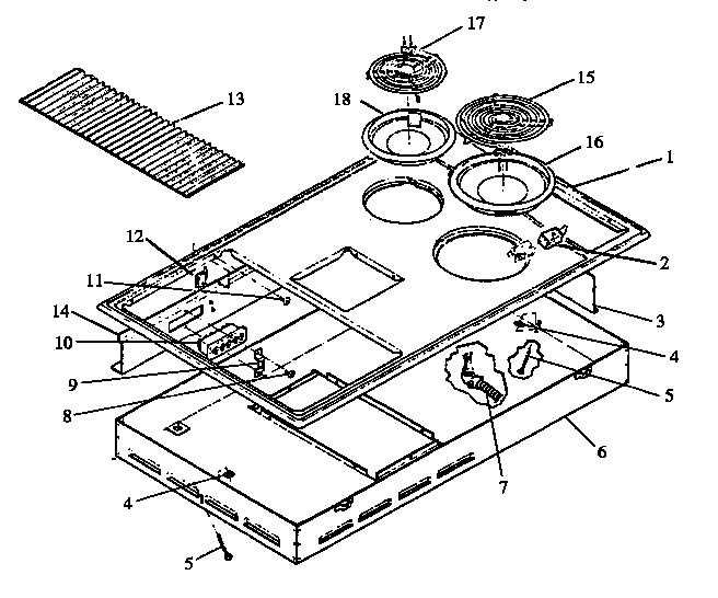 BURNER BOX SECTION (AKDE5E/P1131742NE) (AKDE5WW/P1131742NWW) (CAKDE5E/P1131743NE) (CAKDE5WW/P1131743NWW)