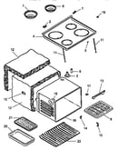 Main top and oven assembly (arr624l/p1142625nl) (arr624w/p1142625nw)