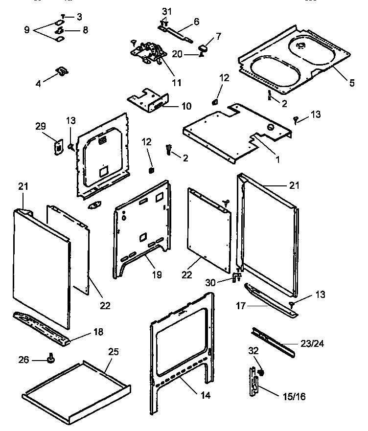 CABINET ASSEMBLY (ARR624L/P1142625NL) (ARR624W/P1142625NW)