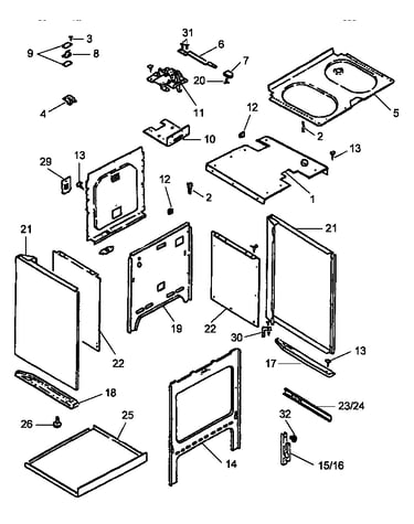 Cabinet assembly (arr624l/p1142625nl) (arr624w/p1142625nw)