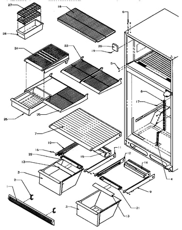 Cabinet shelving (tb18rl/p1184608wl) (tb18rw/p1184608ww) (gta18al/p1184606wl) (gta18al/p1184607wl) (gta18aw/p1184606ww) (gta18aw/p1184607ww) (gtw18al/p1188801wl) (gtw18aw/p1188801ww)