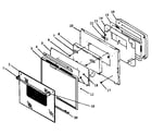 Amana MM659E-P1177101MZ oven door (aor27de/p1172501s) (aor27dew/p1172501s) diagram