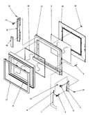Microwave door assembly (mm659e/p1177101mz) (mm659e/p1177103mz) (mm659w/p1177102mz) (mm659w/p1177104mz)
