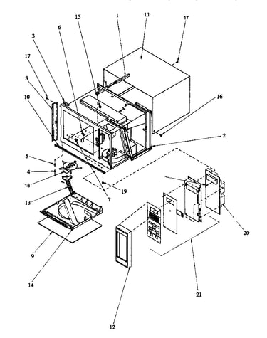 Chassis assembly & control panel (mm659e/p1177101mz) (mm659e/p1177103mz) (mm659w/p1177102mz) (mm659w/p1177104mz)