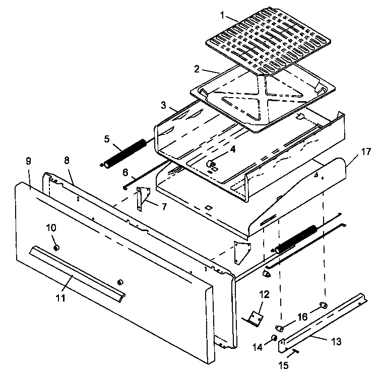 Broil drawer assembly