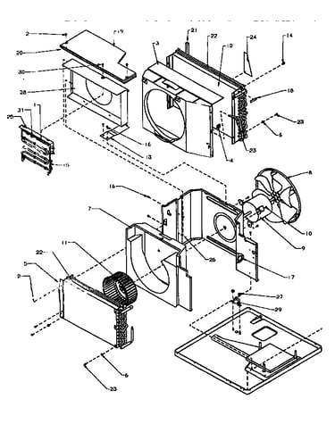 Evaporator, condenser, insulation & air flow system
