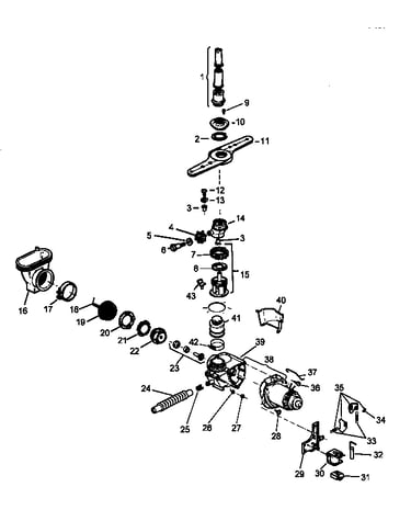 Motor pump/water distribution components