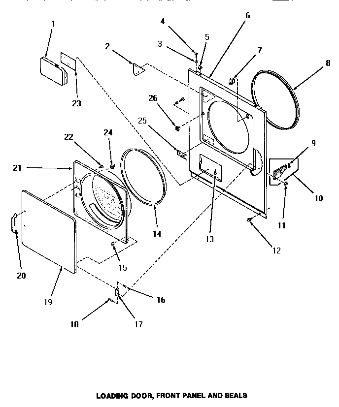 LOADING DOOR, FRONT PANEL & SEALS