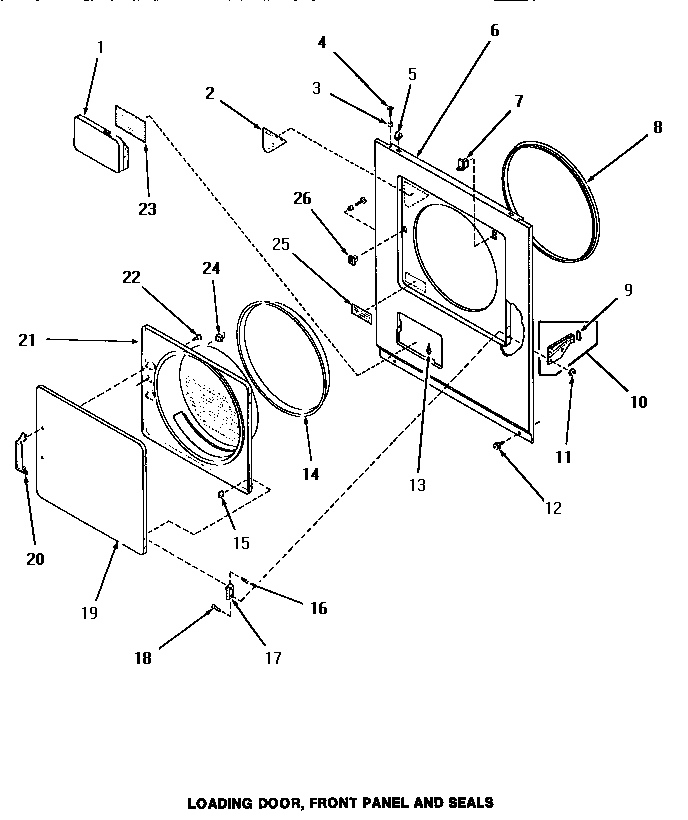 LOADING DOOR, FRONT PANEL & SEALS