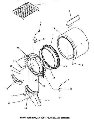 Front bulkhead, air duct, felt seal & cylinder