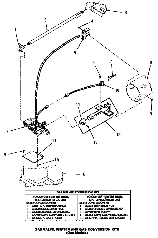 Gas valve, igniter & gas conversion kits
