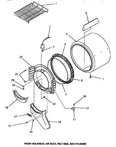 Front bulkhead, air duct, felt seal & cylinder