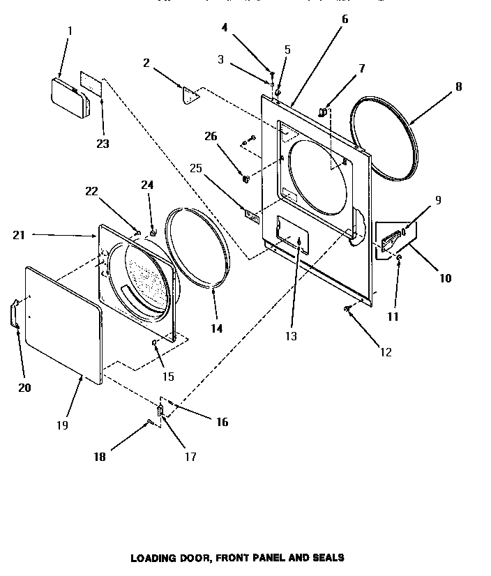 LOADING DOOR, FRONT PANEL & SEALS