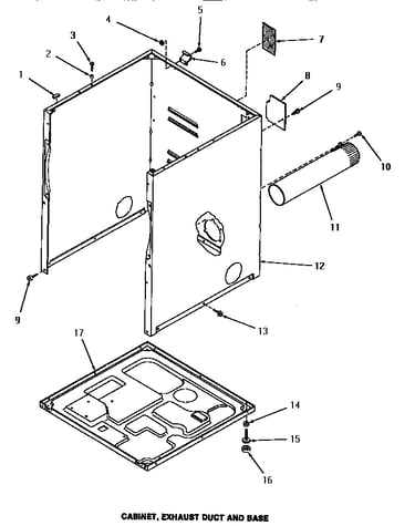 Cabinet, exhaust duct & base