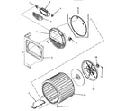Speed Queen YE1203 lint filter and drum assembly diagram