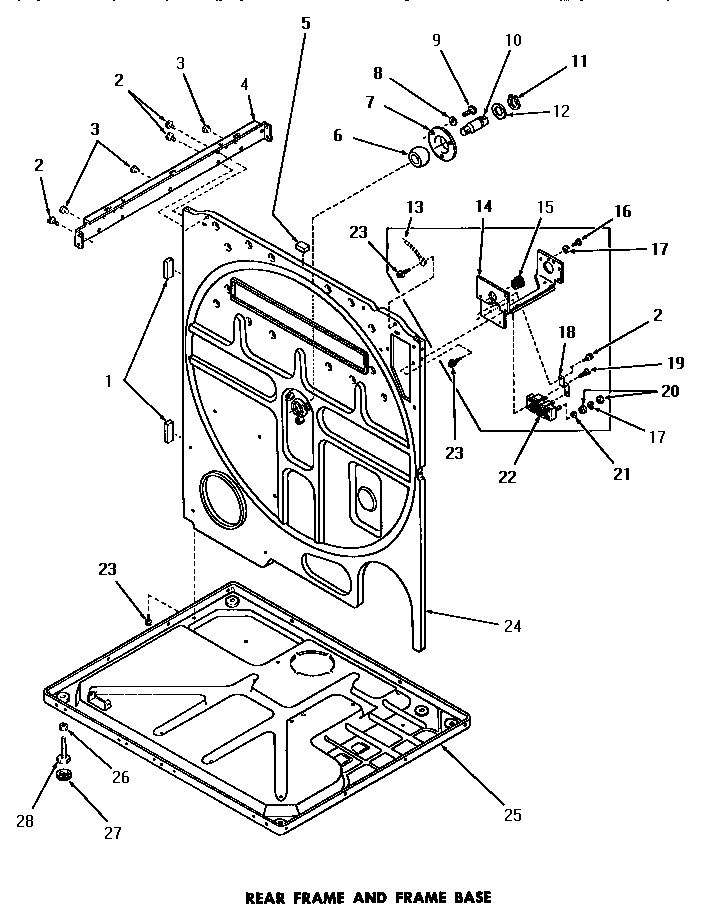 Rear frame and frame base
