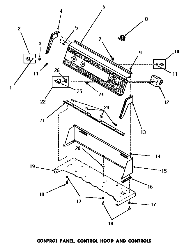 CONTROL PANEL, CONTROL HOOD & CONTROLS