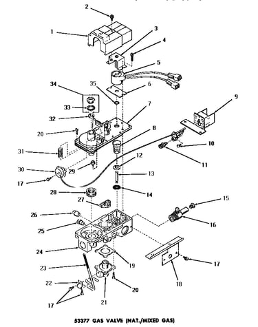 53377 gas valve (nat. / mixed gas)