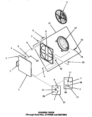 Loading door (through serial numbers 31v9368 and s66y580)