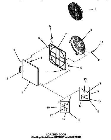 Loading door (starting serial numbers 31v9369 & s66y581)