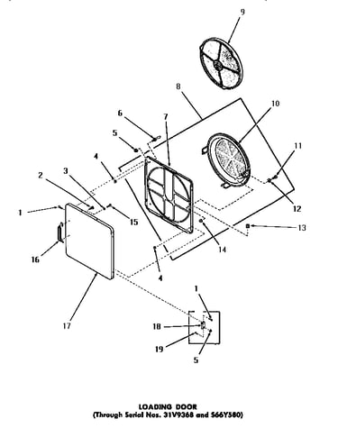 Loading door (through serial numbers 31v9368 and s66y580)