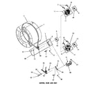 Speed Queen DE6261 motor, idler & belt diagram