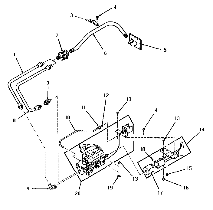 NON-"M" MODELS--STANDING PILOT BURNER