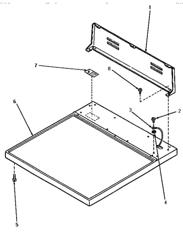 Cabinet top & control hood rear panel
