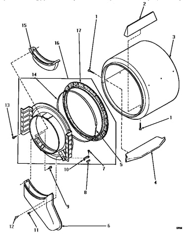Front bulkhead, air duct, felt seal & cylinder