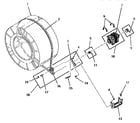 Speed Queen FE6171 motor, idler and belt diagram