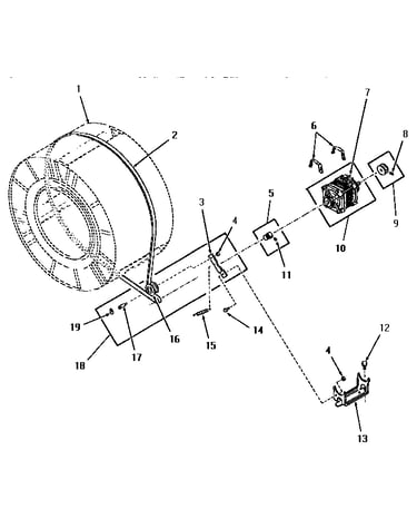 Motor, idler and belt