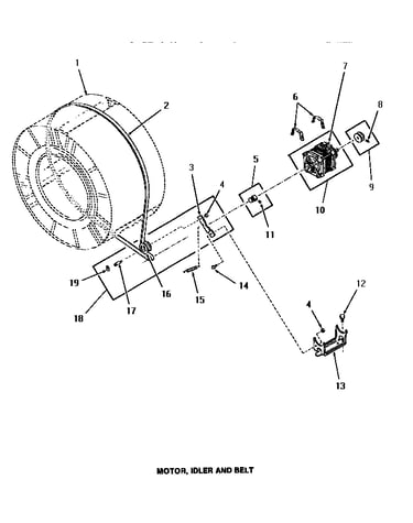 Motor, idler & belt