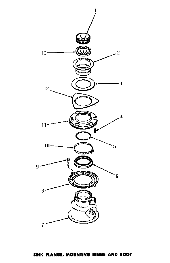 Sink flange, mounting rings & boot
