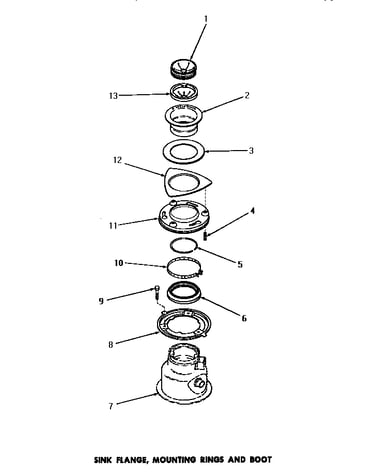 Sink flange, mounting rings & boot