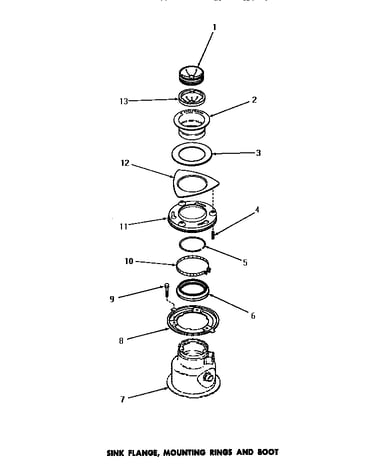 Sink flange, mounting rings & boot