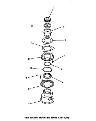 Sink flange, mounting rings & boot