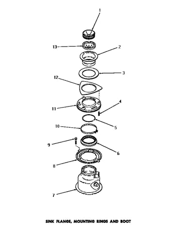 Sink flange, mounting rings & boot