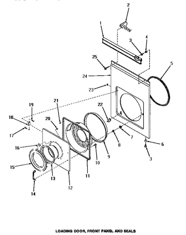 Dryer loading door, front panel & seals