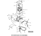Speed Queen HS8031 motor, mounting bracket, belt & idler assembly diagram