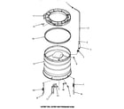 Speed Queen UE8230 outer tub, cover & pressure hose diagram